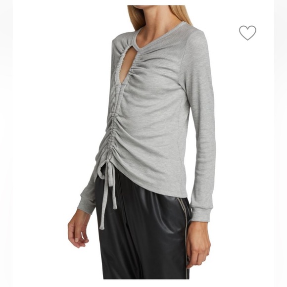 LNA Cherry Drawstring Thermal Top Size S Gray - Picture 3 of 13